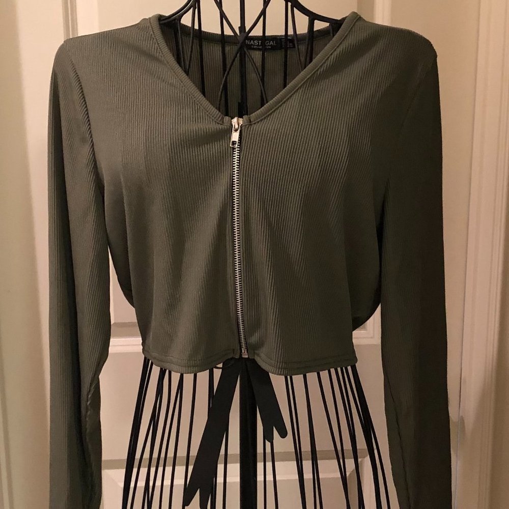 Nasty Gal Zip Crop Top